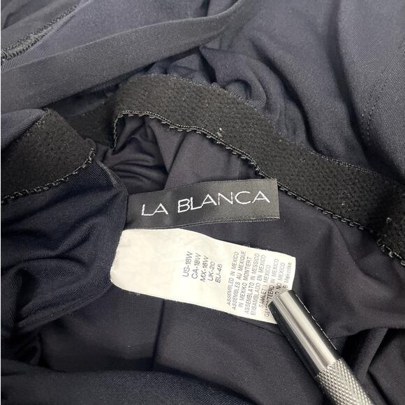 La Blanca Convertible Ruffle One-Piece Swimsuit Black 18W - Picture 5 of 8